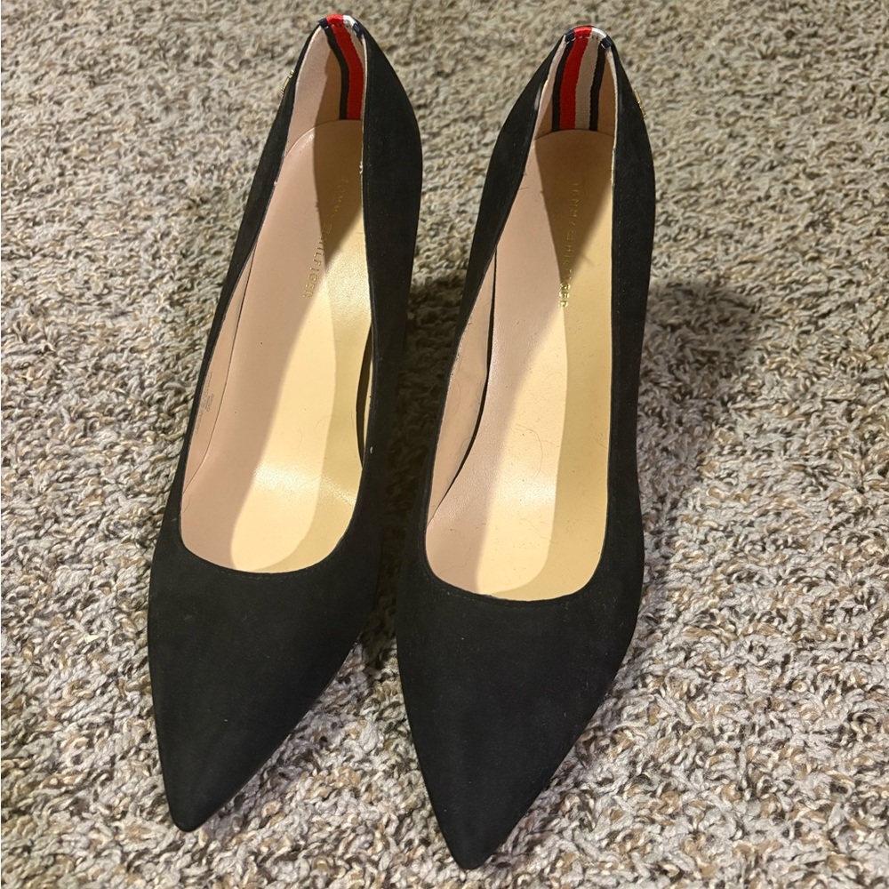 Tommy Hilfiger Black Suede Heels